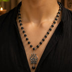 54+1 Beads Karungali Mala with German Silver Capping
