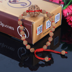 "Premium 4 Mukhi Rudraksha Bracelet with original Nepali and Indonesian Rudraksha beads, crafted for spiritual significance and traditional elegance."