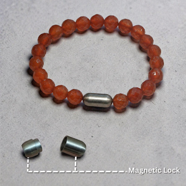 "Premium natural Carnelian Stone Bracelet with polished gemstone beads, crafted for elegance, beauty, and positive energy."