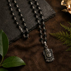 54+1 Beads Karungali Mala with German Silver Capping