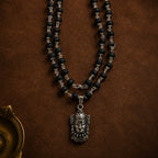 54+1 Beads Karungali Mala with German Silver Capping