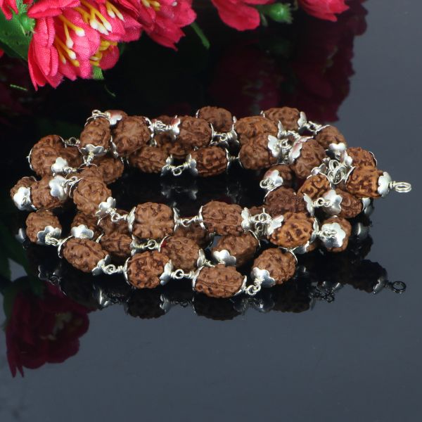 3 Mukhi Rudraksha Mala - German Silver