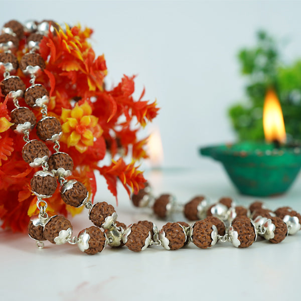 5 Mukhi Rudraksha Mala - German Silver