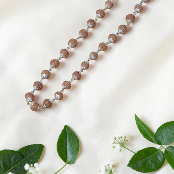 6 Mukhi Rudraksha Mala - Silver