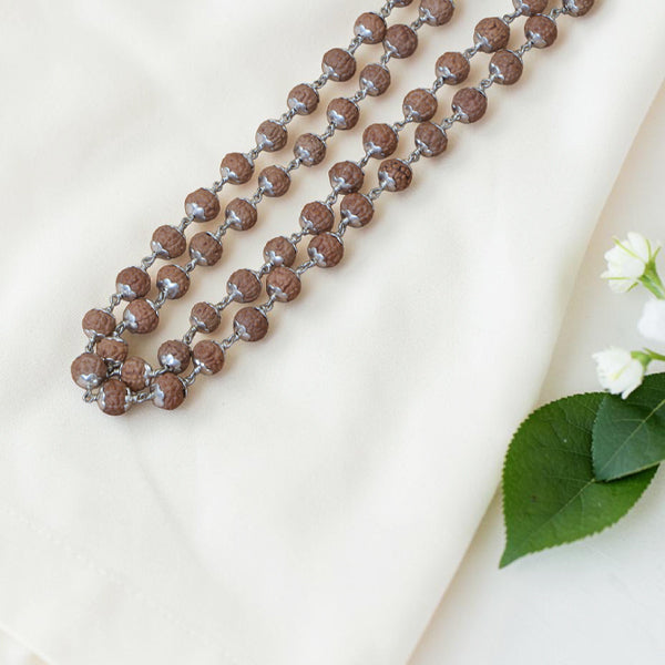 6 Mukhi Rudraksha Mala - Silver