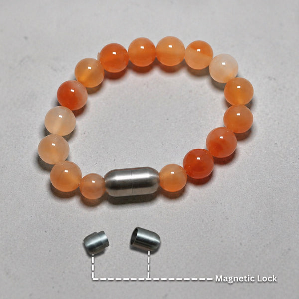 "Premium natural Carnelian Stone Bracelet with polished gemstone beads, crafted for elegance, beauty, and positive energy."