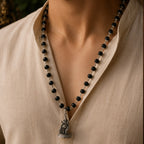 54+1 Beads Karungali Mala with German Silver Capping