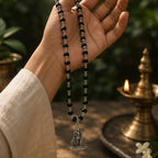 54+1 Beads Karungali Mala with German Silver Capping