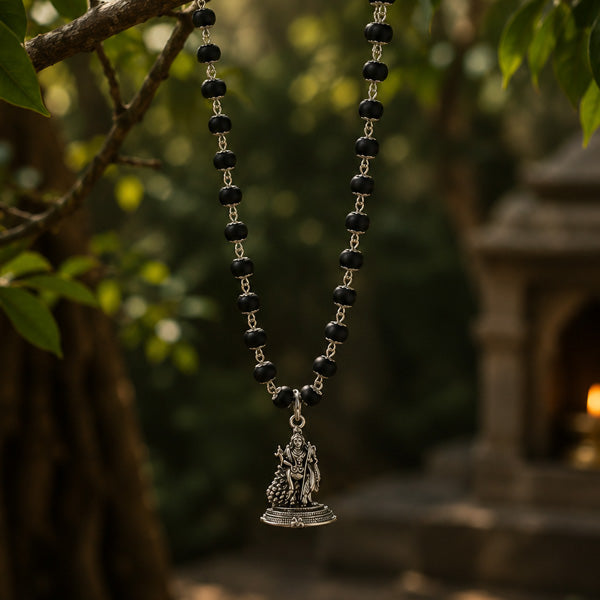 54+1 Beads Karungali Mala with German Silver Capping