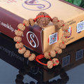 "Premium 6 Mukhi Rudraksha Bracelet with original Nepali and Indonesian Rudraksha beads, crafted for spiritual significance and traditional elegance."