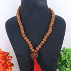 "Premium original 6 Mukhi Rudraksha Mala with 6 Mukhi Meru, crafted with authentic Rudraksha beads for spiritual significance and traditional elegance."