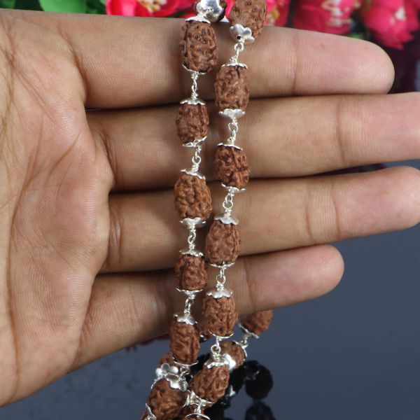 3 Mukhi Rudraksha Mala - German Silver
