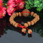 "Premium 6 Mukhi Rudraksha Bracelet with original Nepali and Indonesian Rudraksha beads, crafted for spiritual significance and traditional elegance."