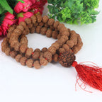 "Premium original 6 Mukhi Rudraksha Mala with 6 Mukhi Meru, crafted with authentic Rudraksha beads for spiritual significance and traditional elegance."