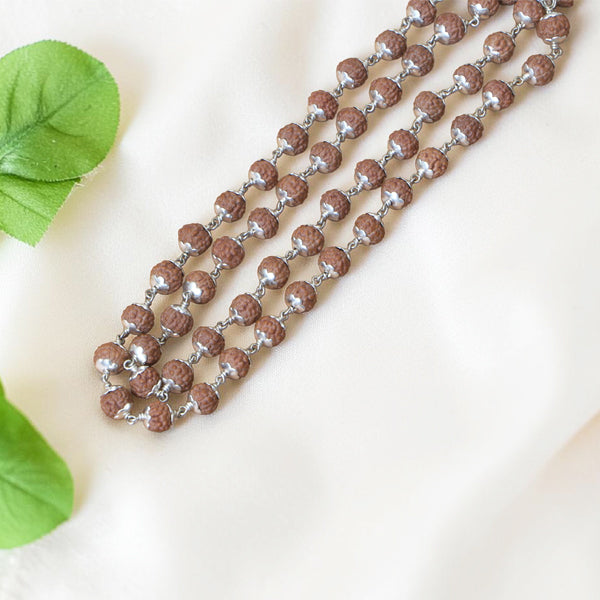 7 Mukhi Rudraksha Mala - Silver
