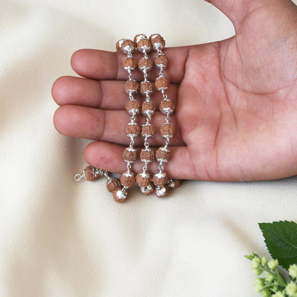 7 Mukhi Rudraksha Mala - Silver