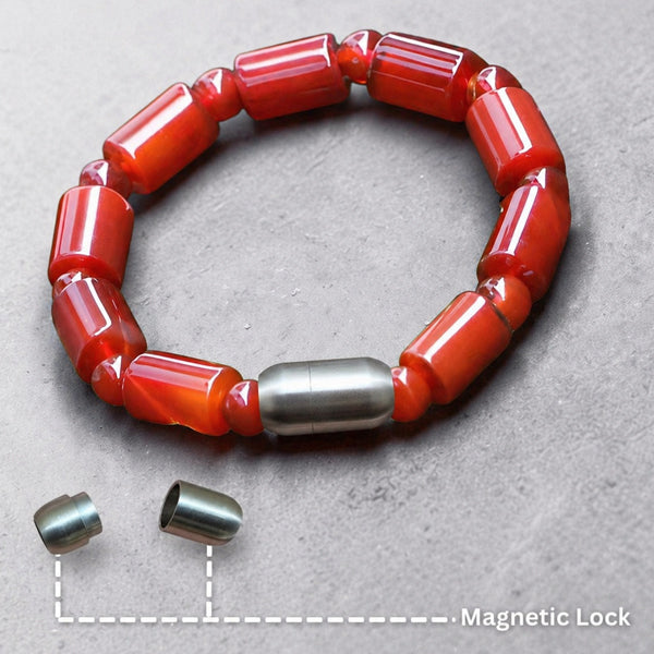 "Premium natural Carnelian Stone Bracelet with polished gemstone beads, crafted for elegance, beauty, and positive energy."