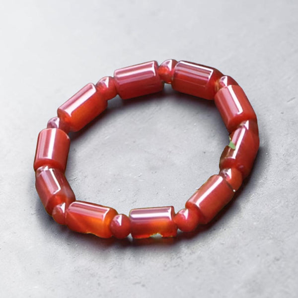 "Premium natural Carnelian Stone Bracelet with polished gemstone beads, crafted for elegance, beauty, and positive energy."