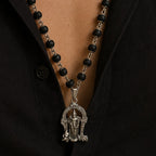 54+1 Beads Karungali Mala with German Silver Capping