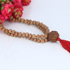 "Premium original 7 Mukhi Rudraksha Mala with 7 Mukhi Meru, crafted with authentic Rudraksha beads for spiritual significance and traditional elegance."