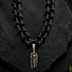54+1 Beads Karungali Mala with German Silver Capping