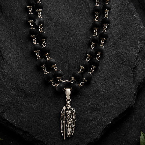 54+1 Beads Karungali Mala with German Silver Capping