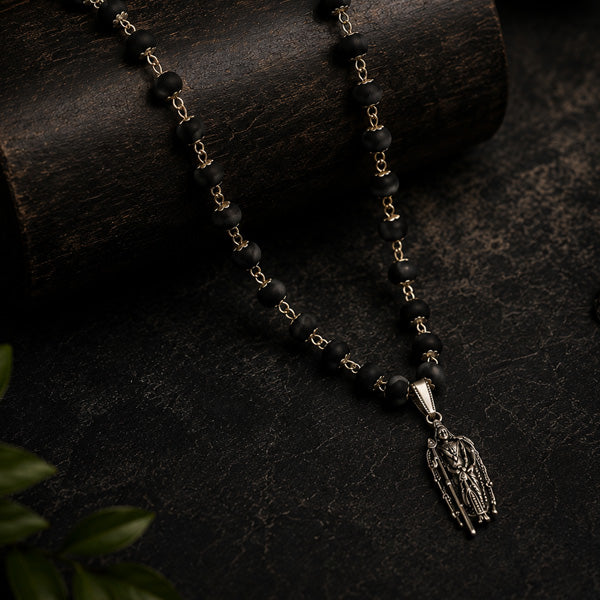 54+1 Beads Karungali Mala with German Silver Capping