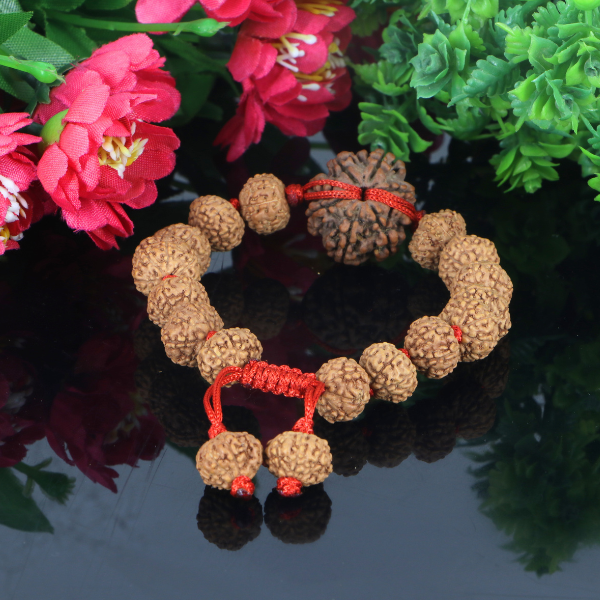 "Premium 8 Mukhi Rudraksha Bracelet with original Nepali and Indonesian Rudraksha beads, crafted for spiritual significance and traditional elegance."