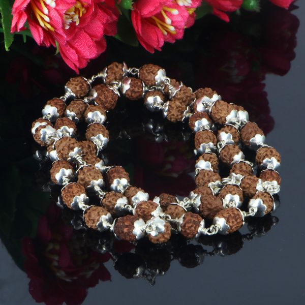 4 Mukhi Rudraksha Mala - German Silver