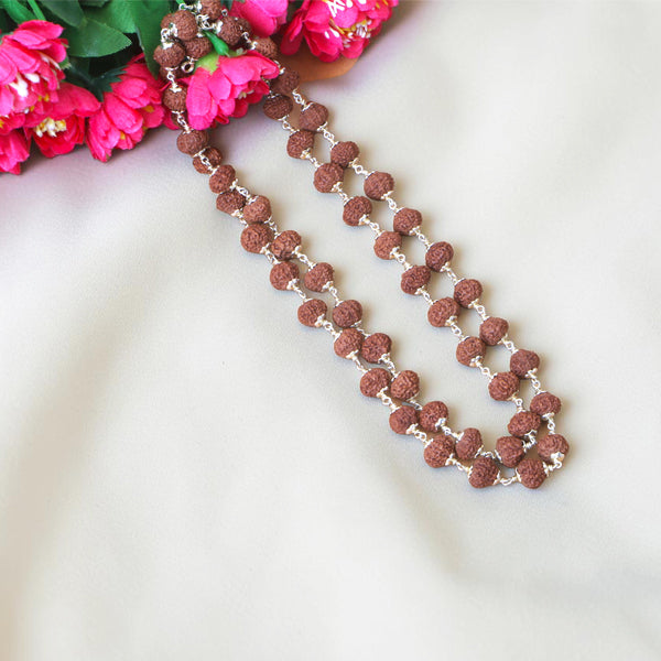 9 Mukhi Rudraksha Mala - Silver