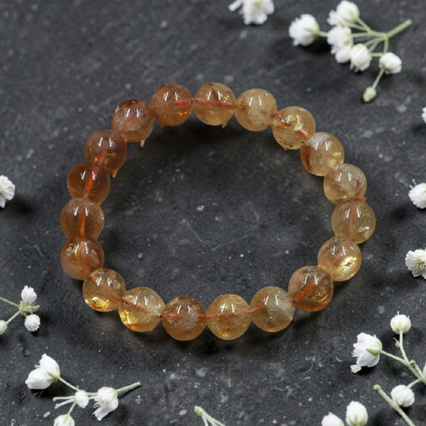 "Premium top quality Citrine Stone Bracelet with polished natural gemstone beads, crafted for elegance, beauty, and positive energy."