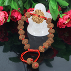 "Premium 9 Mukhi Rudraksha Bracelet with original Nepali and Indonesian Rudraksha beads, crafted for spiritual significance and traditional elegance."