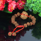 "Premium 9 Mukhi Rudraksha Bracelet with original Nepali and Indonesian Rudraksha beads, crafted for spiritual significance and traditional elegance."