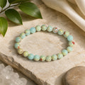 "Premium natural Caribbean Calcite Stone Bracelet with polished gemstone beads, crafted for elegance, beauty, and positive energy."
