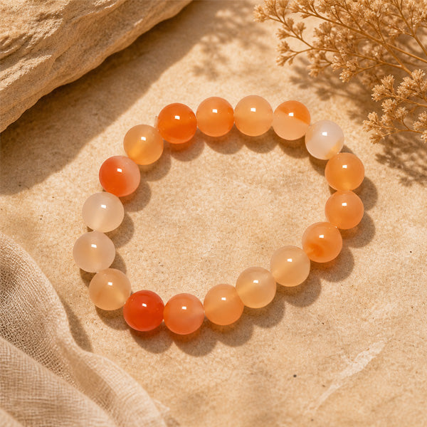 "Premium natural Carnelian Stone Bracelet with polished gemstone beads, crafted for elegance, beauty, and positive energy."