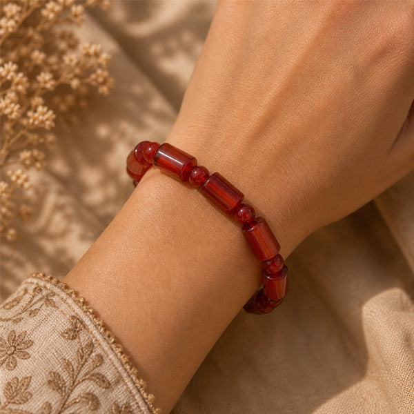 "Premium natural Carnelian Stone Bracelet with polished gemstone beads, crafted for elegance, beauty, and positive energy."