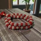 "Premium original 5 Mukhi Nepali Rudraksha Kantha Mala crafted with authentic Rudraksha beads, valued for spiritual significance and traditional elegance."
