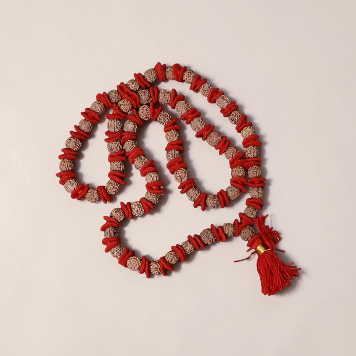 "Premium original 3 Mukhi Nepali Rudraksha Kantha Mala crafted with authentic Rudraksha beads, valued for spiritual significance and traditional elegance."