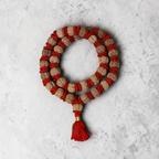"Premium original 5 Mukhi Nepali Rudraksha Kantha Mala crafted with authentic Rudraksha beads, valued for spiritual significance and traditional elegance."