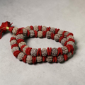 "Premium original 5 Mukhi Nepali Rudraksha Kantha Mala crafted with authentic Rudraksha beads, valued for spiritual significance and traditional elegance."