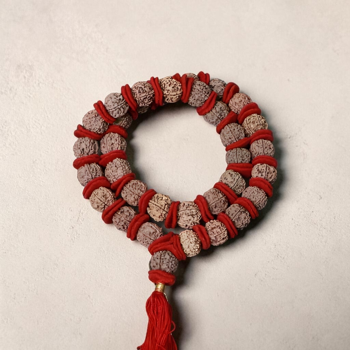 "Premium original 6 Mukhi Nepali Rudraksha Kantha crafted with authentic Rudraksha beads, valued for spiritual significance and traditional elegance."