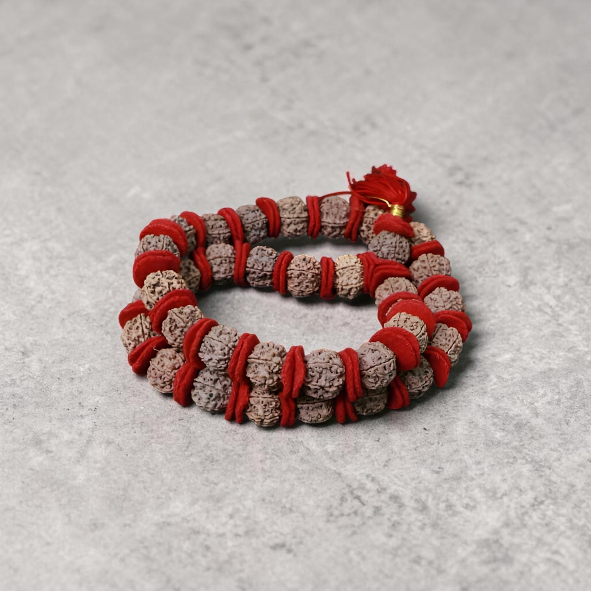 "Premium original 6 Mukhi Nepali Rudraksha Kantha crafted with authentic Rudraksha beads, valued for spiritual significance and traditional elegance."