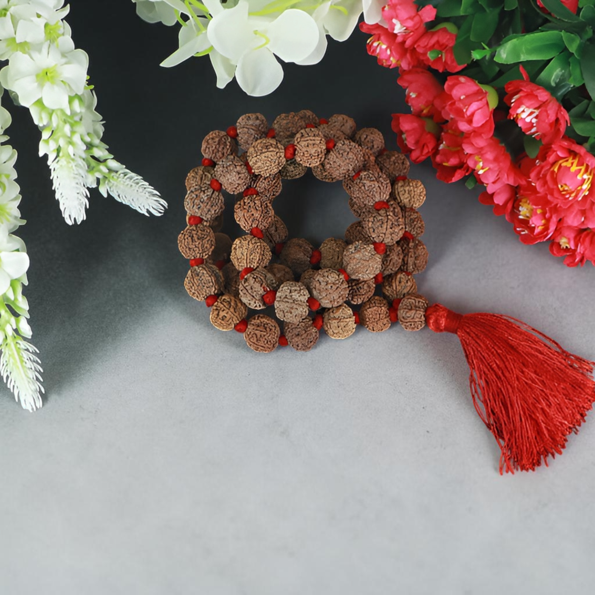 "Premium original 54+1 Beads 7 Mukhi Nepali Rudraksha Kantha Mala crafted with authentic Rudraksha beads, valued for spiritual significance and traditional elegance."