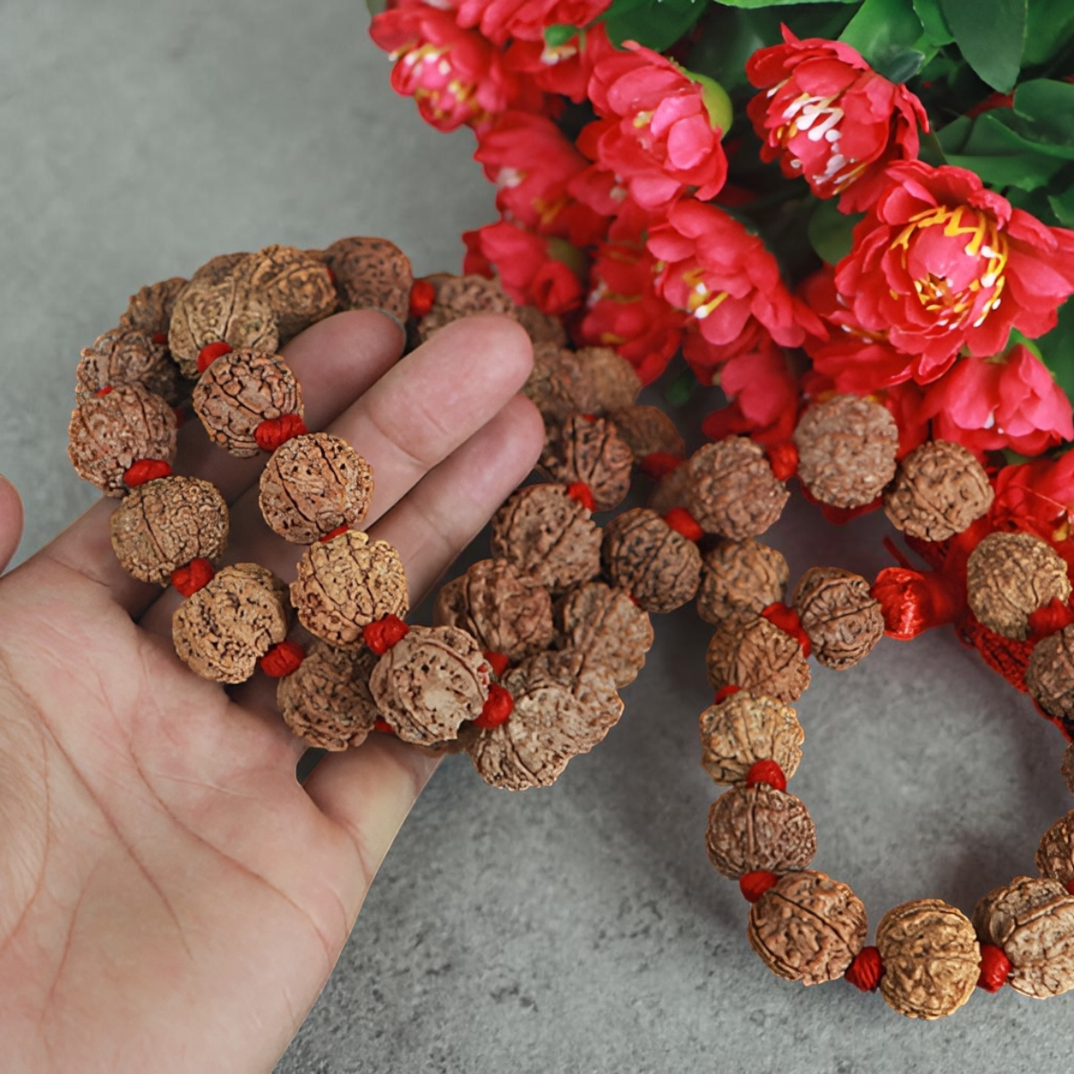 "Premium original 54+1 Beads 7 Mukhi Nepali Rudraksha Kantha Mala crafted with authentic Rudraksha beads, valued for spiritual significance and traditional elegance."
