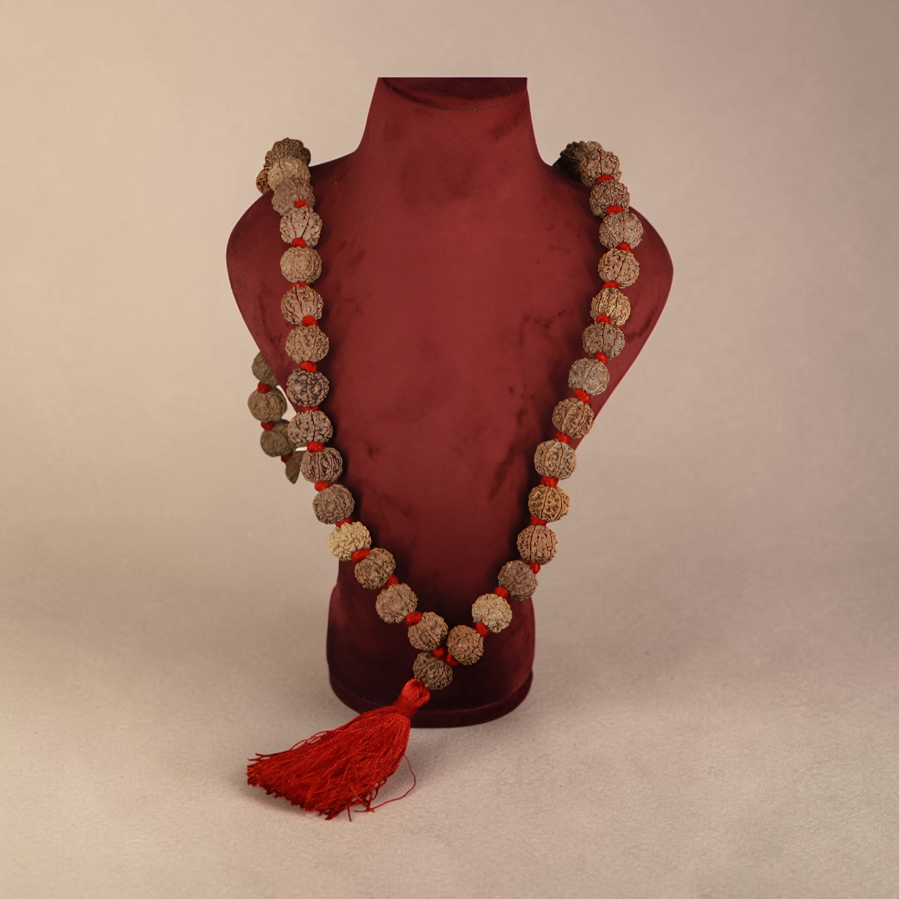 "Premium original 54+1 Beads 7 Mukhi Nepali Rudraksha Kantha Mala crafted with authentic Rudraksha beads, valued for spiritual significance and traditional elegance."