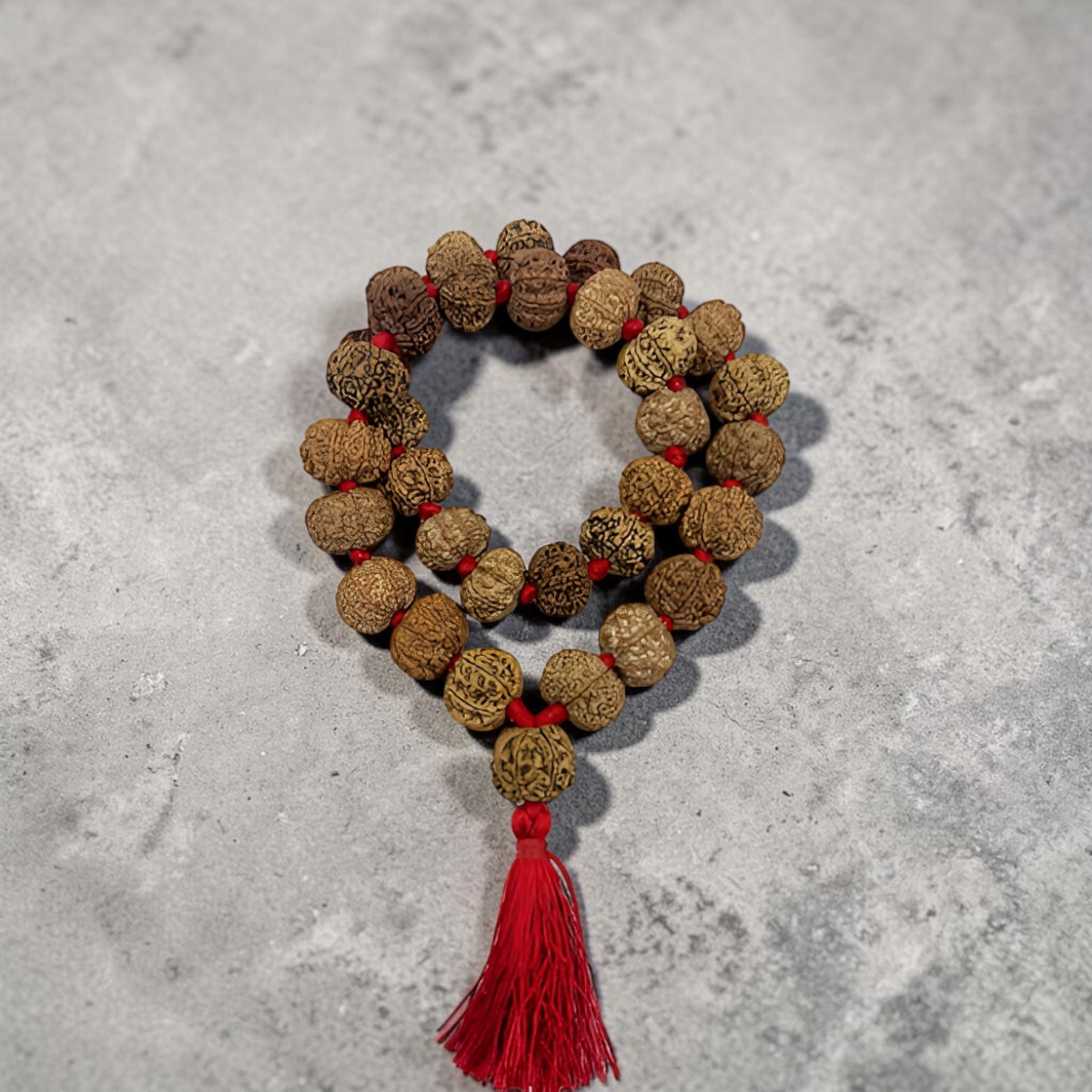 "Premium original 32+1 Beads 7 Mukhi Nepali Rudraksha Kantha Mala crafted with authentic Rudraksha beads, valued for spiritual significance and traditional elegance."