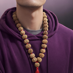 "Premium original 32+1 Beads 7 Mukhi Nepali Rudraksha Kantha Mala crafted with authentic Rudraksha beads, valued for spiritual significance and traditional elegance."