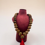 "Premium original 32+1 Beads 7 Mukhi Nepali Rudraksha Kantha Mala crafted with authentic Rudraksha beads, valued for spiritual significance and traditional elegance."