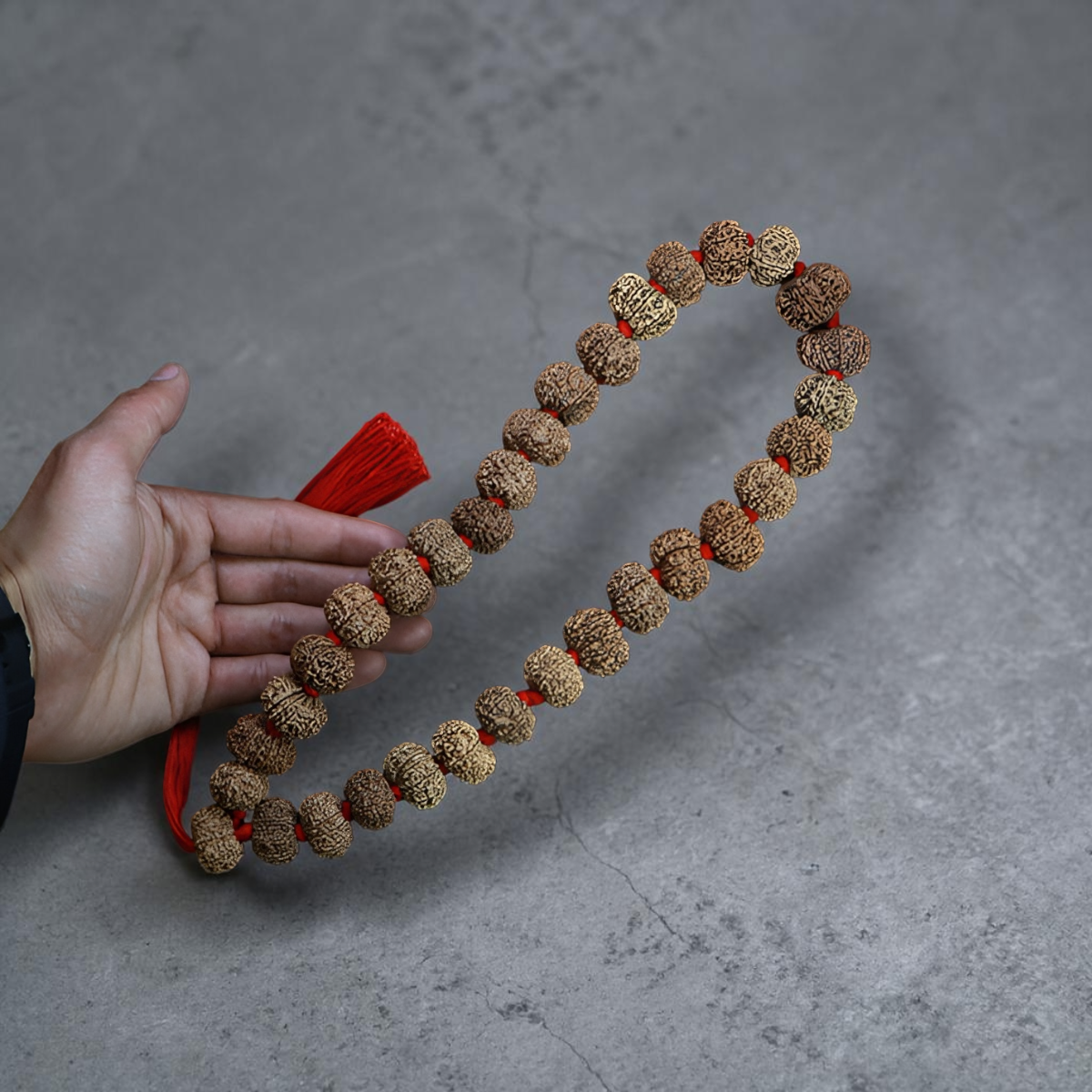 "11 Mukhi Nepali Rudraksha Kantha made with authentic Rudraksha beads in a traditional and spiritual design."