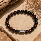 "Premium natural Red Tiger Stone Bracelet with polished gemstone beads, crafted for elegance, beauty, and positive energy."